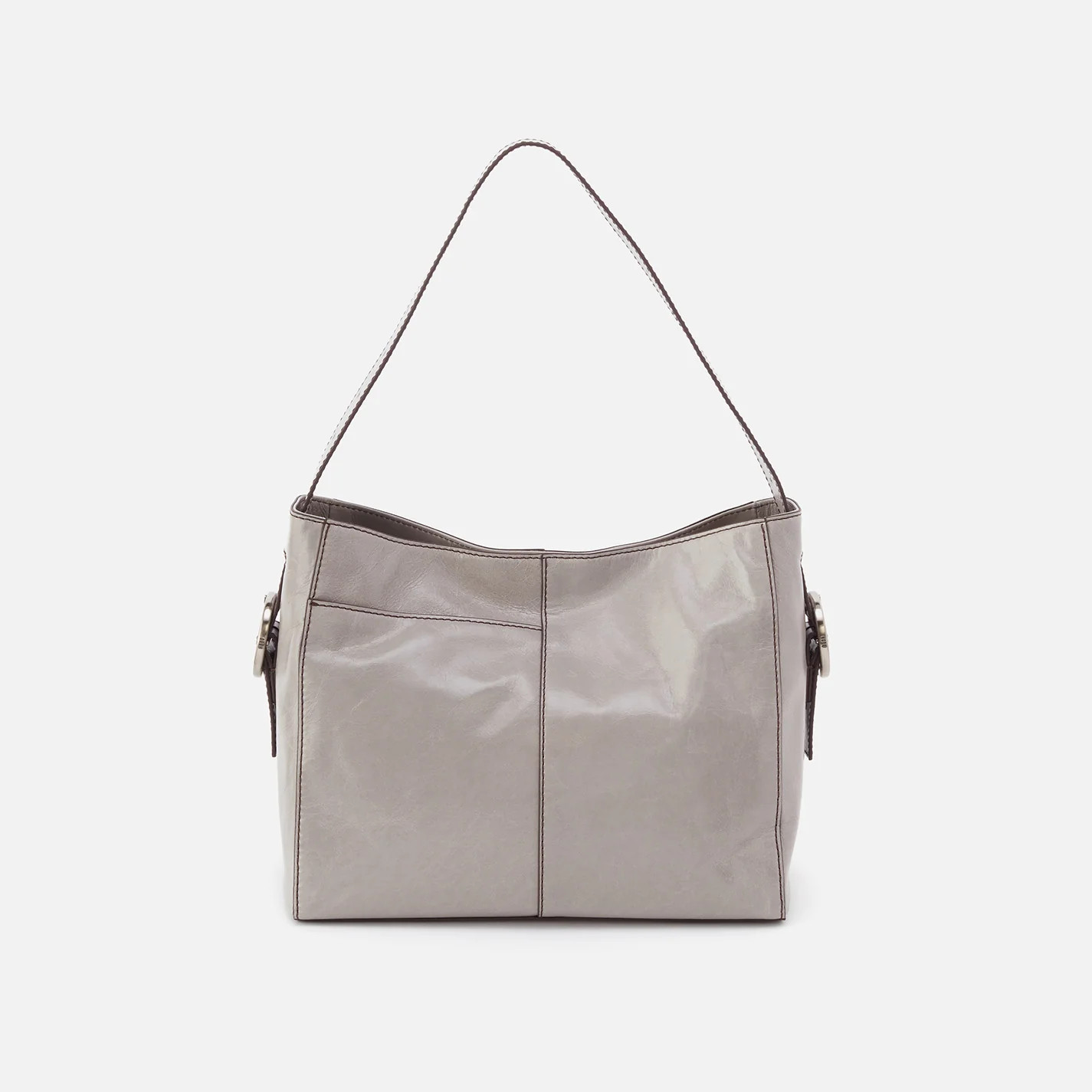 Render Shoulder Bag in Polished Leather - Black | HOBO Bags