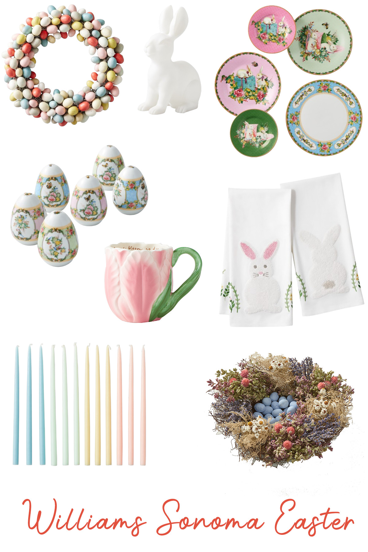 Williams Sonoma Easter Decor
Williams Sonoma is the destination for sophisticated, high-end entertaining. Their Easter collection is a masterclass in “Grandiflora” style — bold botanicals, fine ceramics, and rich, saturated pastels. Trends to watch include fine-art dinnerware and textural wreaths made of speckled eggs or dried florals. The aesthetic is formal but inviting, focusing on the “tablescape” as the heart of the home. 

 #LTKSeasonal #LTKHome