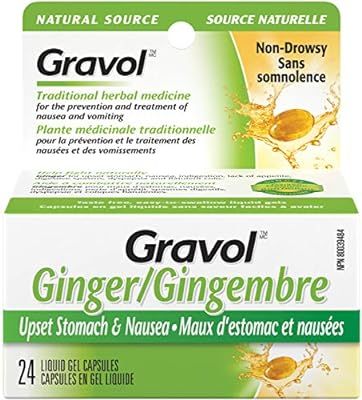 Gravol Ginger Liquid Gel Capsules for Upset Stomach and Nausea, 24 Capsules | Amazon (CA)