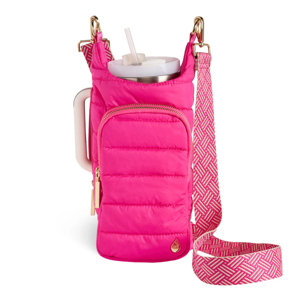 Bright Pink HydroBag® Handle™ with Pink and Cream Strap | WanderFull 