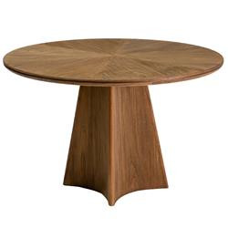 Melanie Coastal Beach Brown Teak Wood Dining Table - 46"W | Kathy Kuo Home