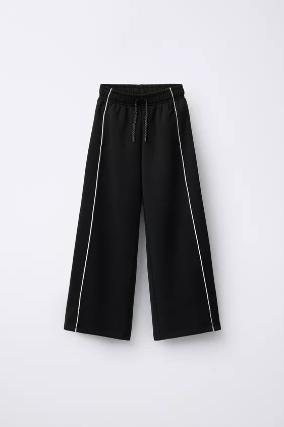 MODAL PANTS WITH CONTRASTING PIPING | Zara US