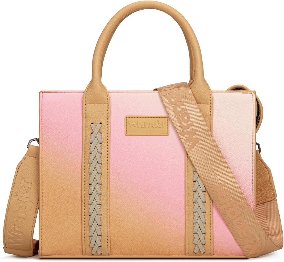 Wrangler Medium Tote Bag for Women Designer Satchel Handbags Top-handle Purses with Strap | Amazon (US)