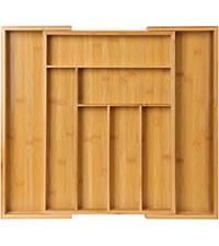 Pipishell Bamboo Silverware Organizer, Expandable Cutlery Tray, Utensil Drawer Organizer in Kitch... | Amazon (US)