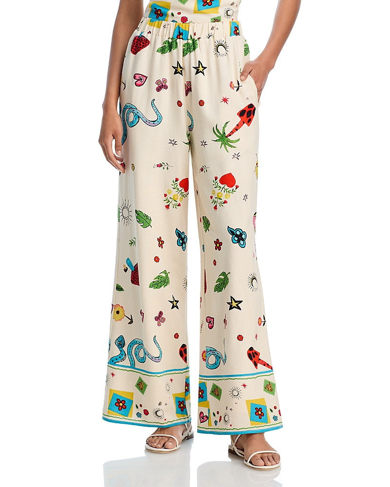 Aqua Border Print Mixed Print Wide Leg Pants - Exclusive | Bloomingdale's (US)