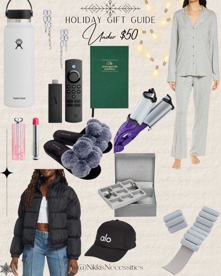 Holiday gift guide 
Gift guides under 50
Wolf and badger 
Revolve 
Nordstrom 
Saks 
Amazon 
Skims pajamas 
Jewelry organizer 
Alo 
Baseball cap 
Puffer jacket 
Dior lip oil 
Slippers 
Amazon fire stick 
Five minute journal 
Water jug 
Bala weights 

#LTKunder50 #LTKSeasonal #LTKGiftGuide
