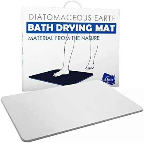 WALL QMER Bath Stone Mat, 23.5 x 15.5 Fast Drying Absorbent