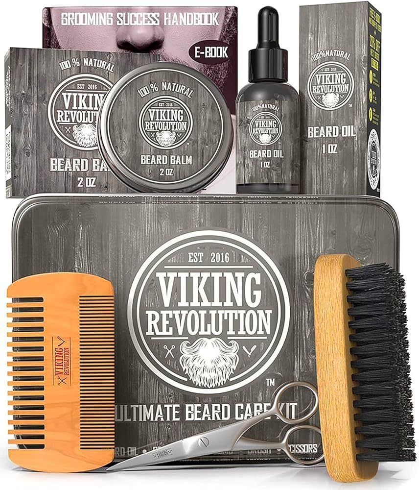 Viking Revolution Beard Kit for Men - Ultimate Gifts for Men - Metal Giftable Box Includes Boar B... | Amazon (CA)