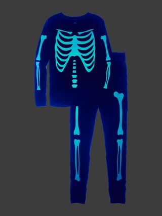 Kids 100% Organic Cotton Glow-In-The-Dark Skeleton PJ Set | Gap (US)