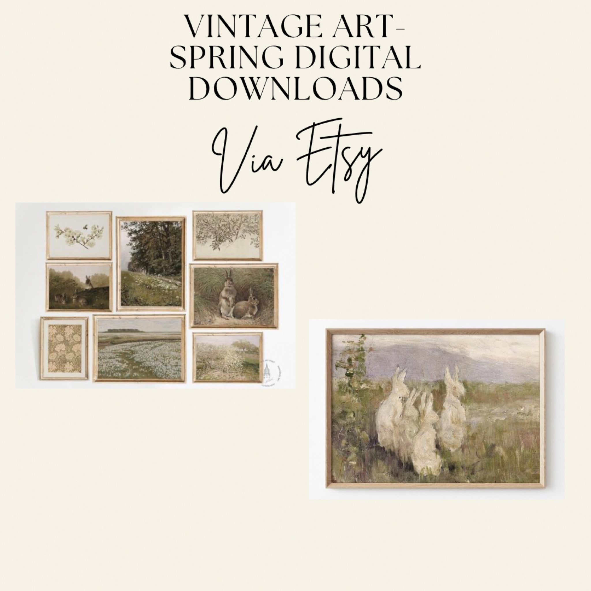 The perfect collection of Spring & Easter themed vintage prints to add throughout your home. Swap out your prints each season easily with digital dowloads! 

#LTKhome #LTKSeasonal