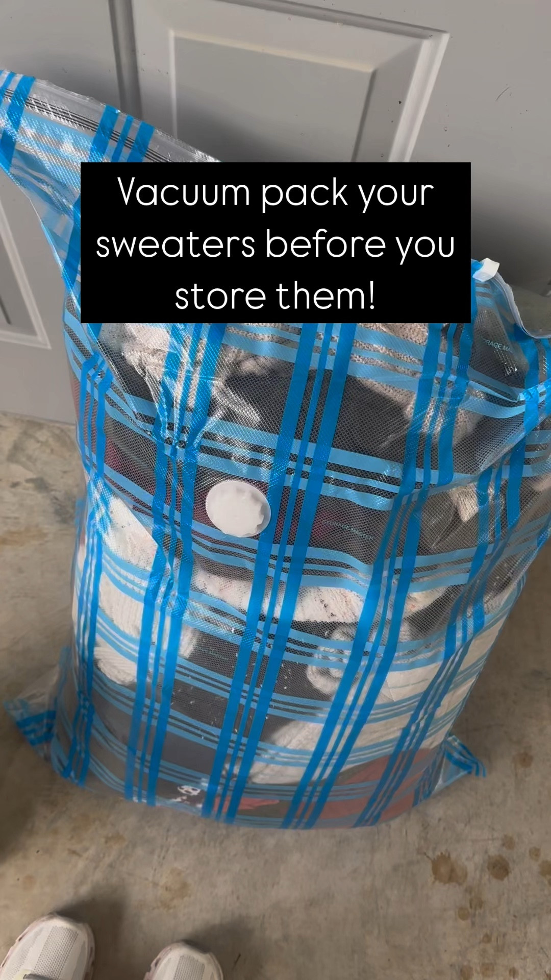 Time to switch over the clothes for the next season! I grabbed these Jumbo Vacuum Seal bags and they have worked perfectly! 
I loaded up so many sweaters in this thing! Simply snap the double zipper and take any vacuum and suck out the air. Boom your clothes are protected ready for storage until next season!

#LTKhome