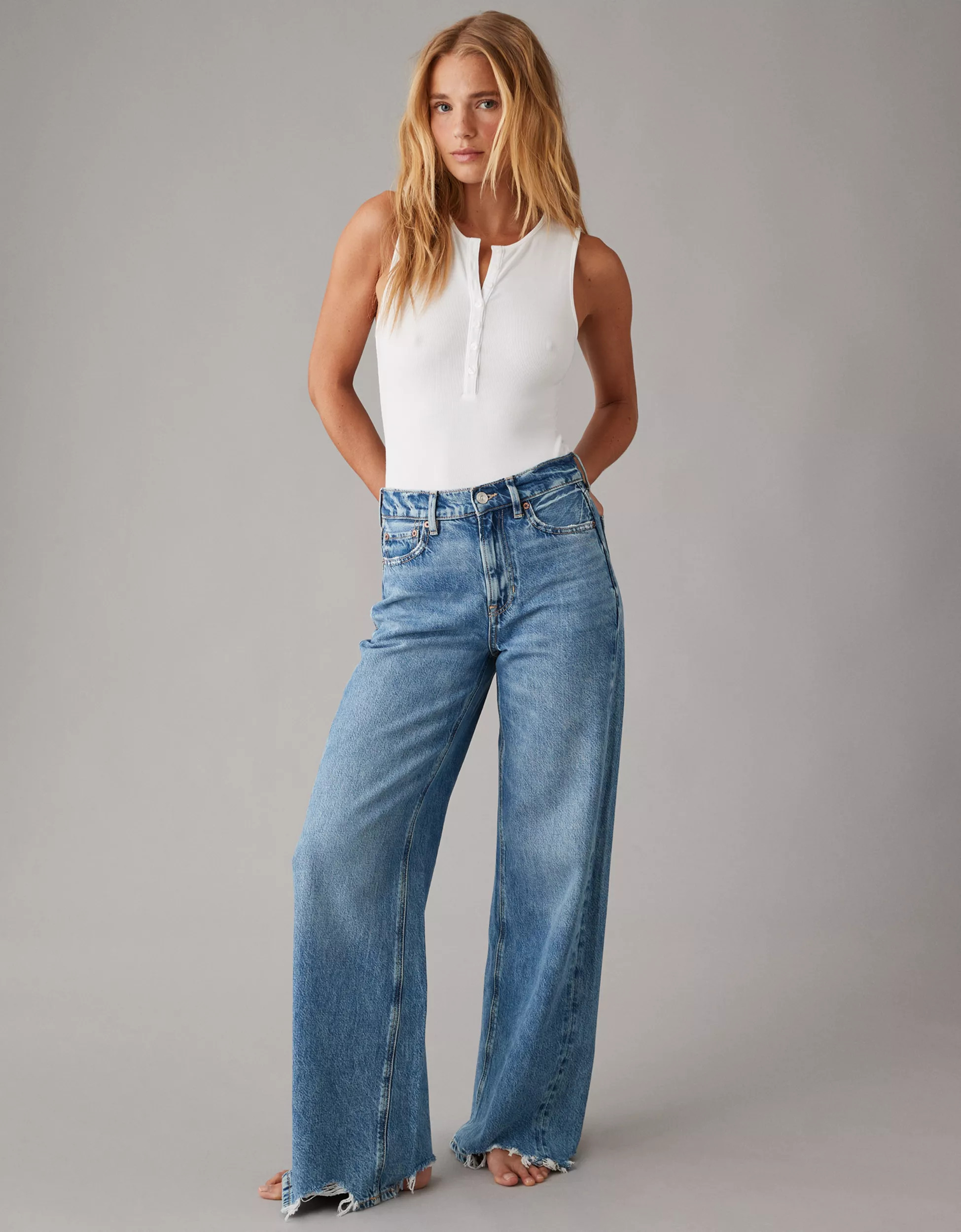 AE Sleeveless Henley Bodysuit | American Eagle Outfitters (US & CA)