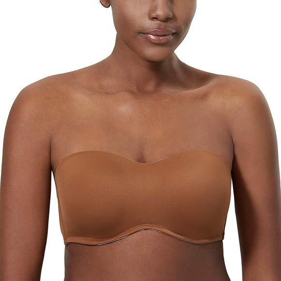 DELIMIRA Women's Seamless Underwire Bandeau Minimizer Strapless Bra for Large Bust | Amazon (US)
