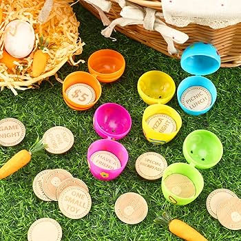 CypherX Easter Egg Fillers- Wooden Easter Bunny Coins, Easter Prizes Stuffers Coins, Family Night... | Amazon (US)