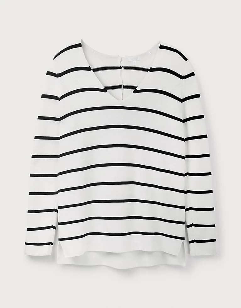 Stripe Cotton Button-Back Jumper | Jumpers & Cardigans | The  White Company | The White Company (UK)