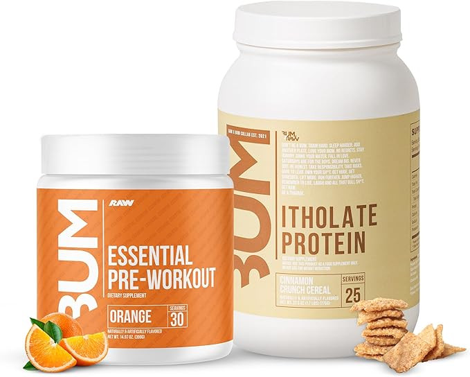 RAW Whey Isolate Protein Powder & Essential Pre-Workout Powder Bundle (Cinnamon Crunch & Orange) ... | Amazon (US)