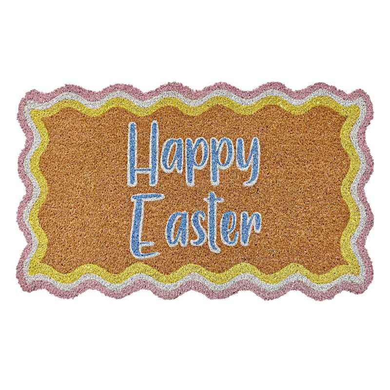 Homespun Easter Happy Easter Wavy Border Coir Mat, 18x30 | At Home