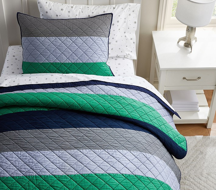 Block Stripe Quilt & Shams | Pottery Barn Kids