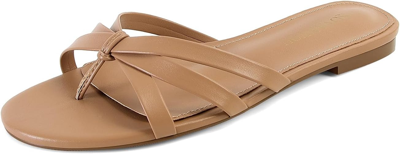 SOVANYOU Flip Flops Slides for Women Dressy Thong Flat Sandals Comfortable Slip On Summer Beach S... | Amazon (US)