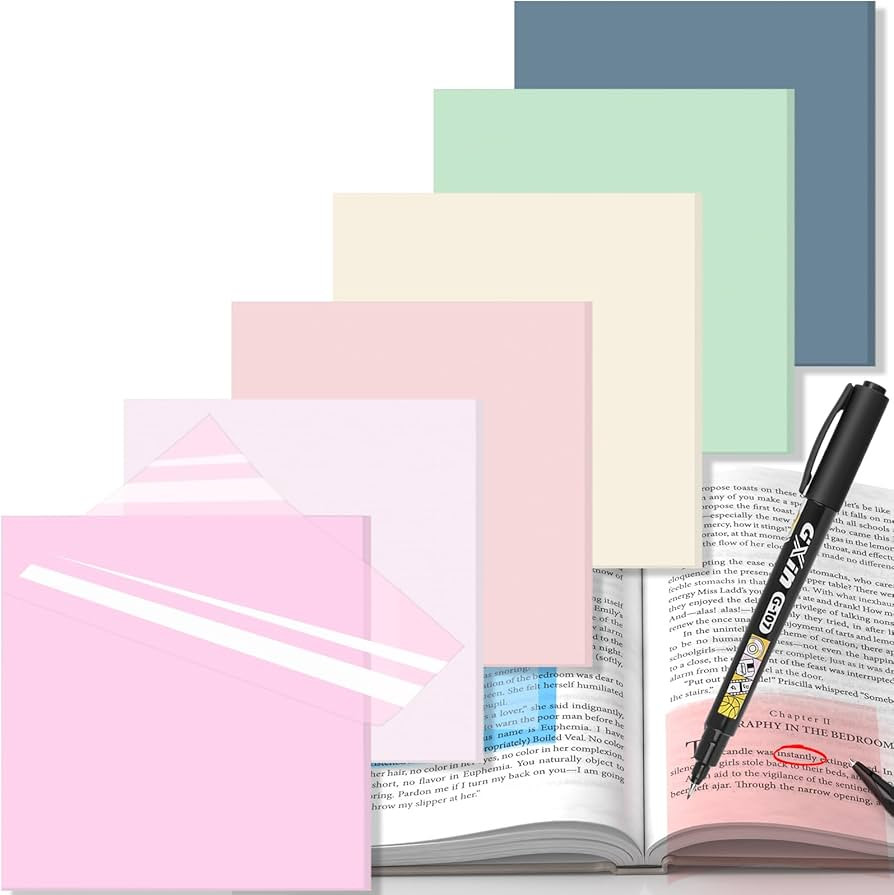 Transparent Sticky Notes with Marker, 【99.9% Transparency, Strong Adhesion,Waterproof 】 MEIGA... | Amazon (US)