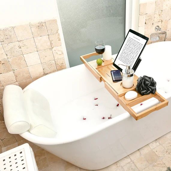Bathtub Tray and Bath Pillows for Tub: Transform your Tub into a Home Spa with our Bubble Bath Tu... | Etsy (US)