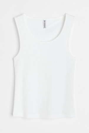Ribbed Cotton Tank Top | H&M (US + CA)