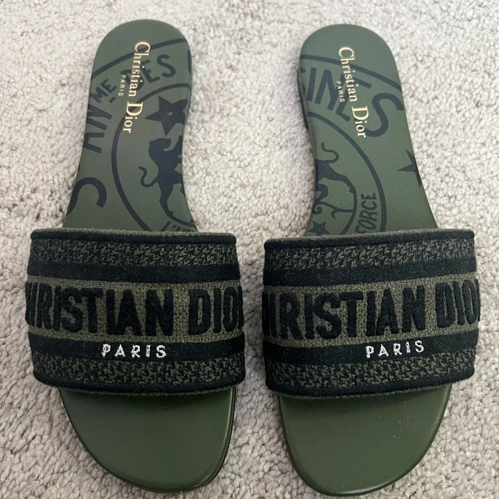 Christian Dior Dway Slide Khaki (Green) Sz 39.5 (9.5) | Poshmark