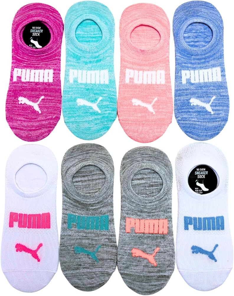 PUMA Women's Sneaker Liner Socks, 8 pair, Assorted Colors, Fits 5-9.5 | Amazon (US)
