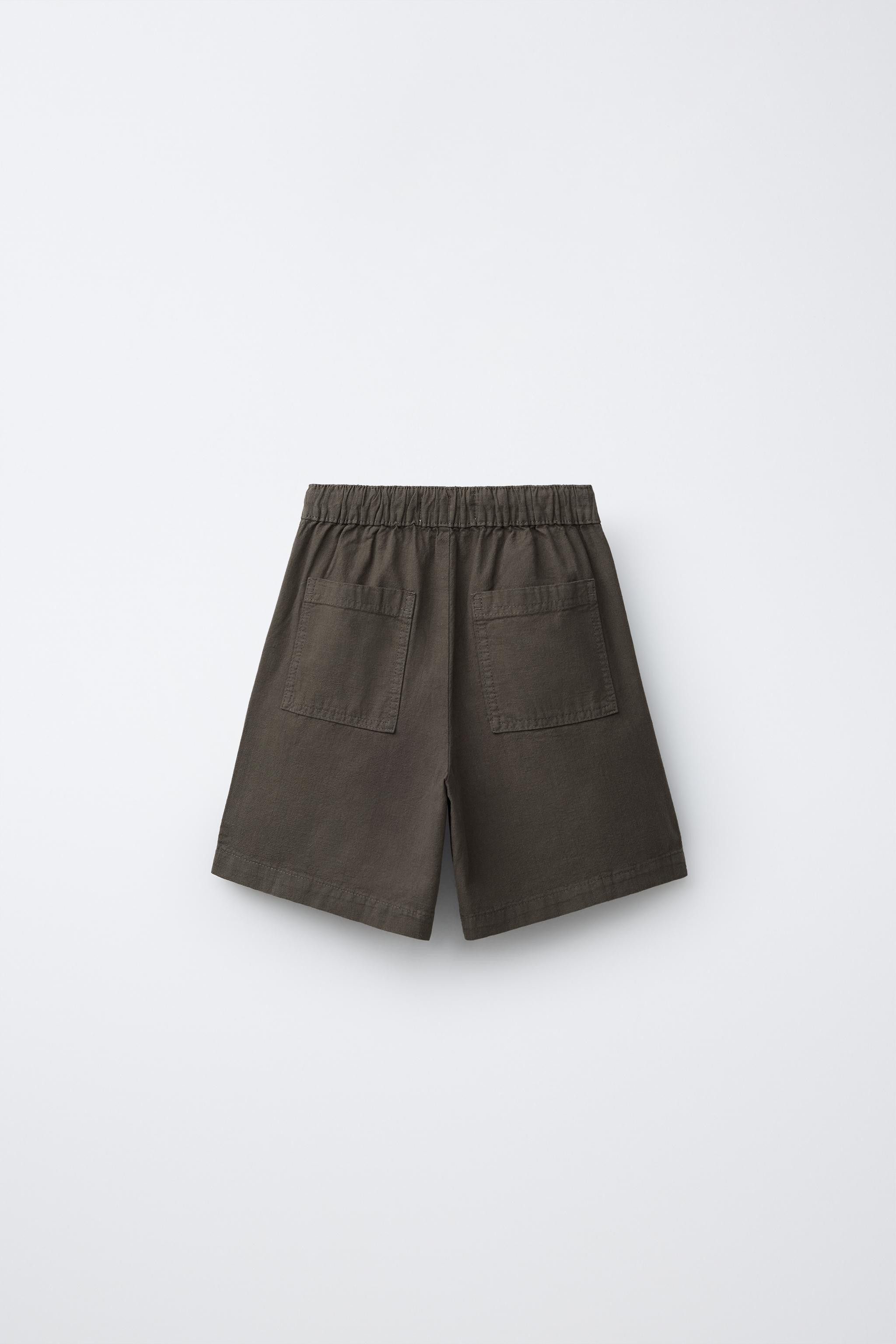 COTTON ELASTICATED BERMUDA SHORTS | Zara UK