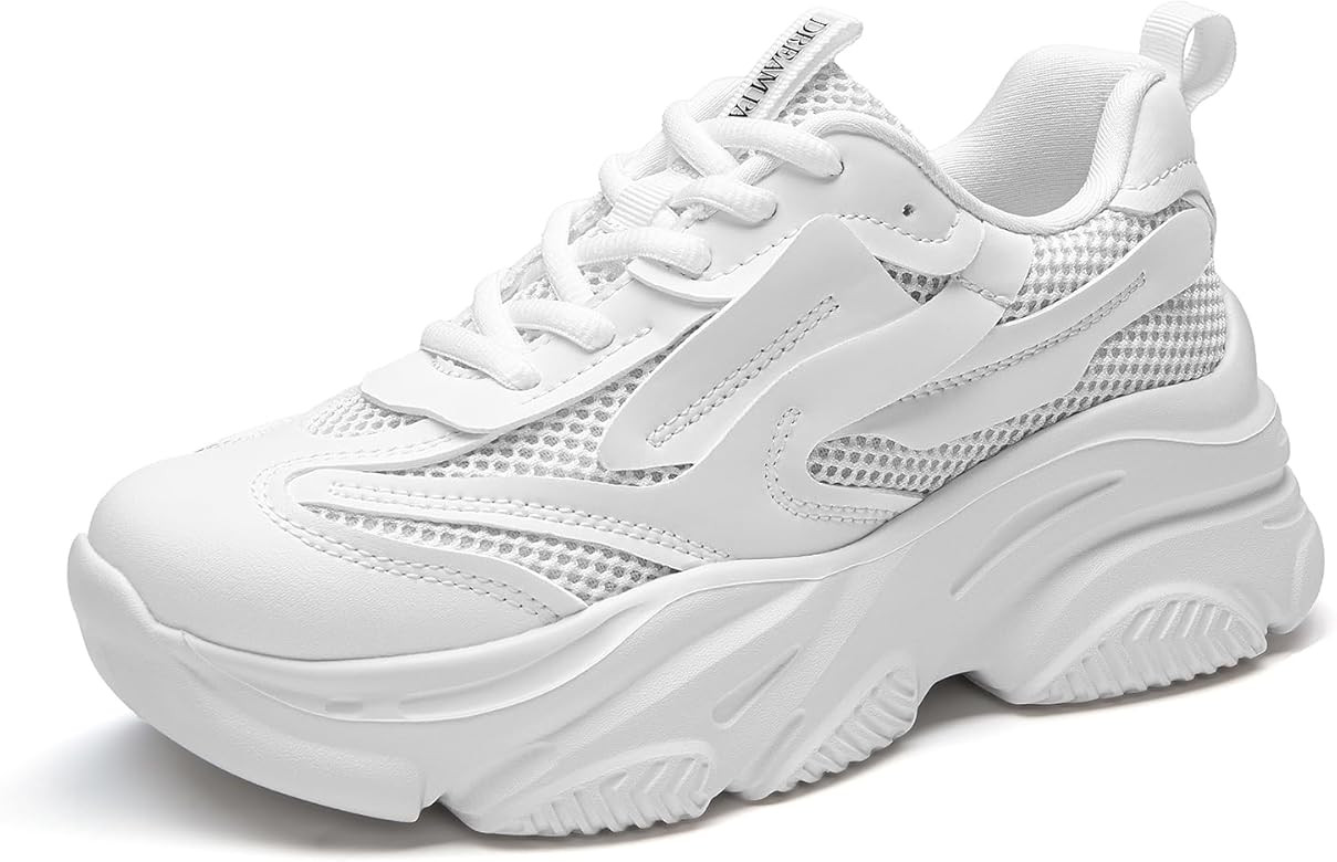 DREAM PAIRS Women's Platform Chunky Fashion Sneakers Jaxon Walking Lace-Up Comfortable Dad Sneake... | Amazon (US)