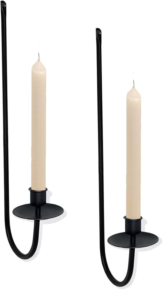 Wall Candle Holder, 2 Packs Modern Candle Sconces Wall Mount Metal Holders Hanging Candle Pillar ... | Amazon (US)
