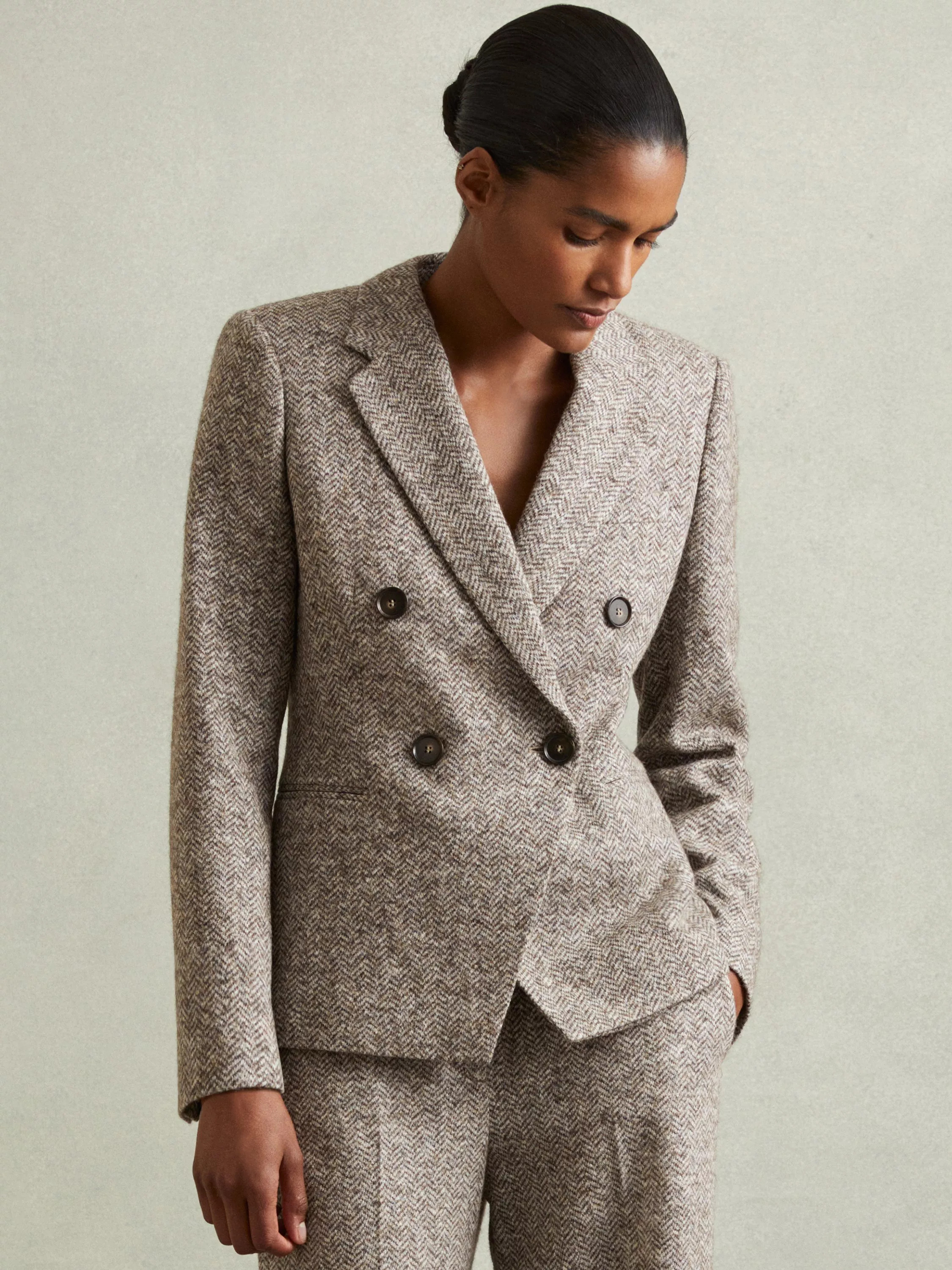ReissBelle Wool Blend Blazer, Grey | John Lewis (UK)