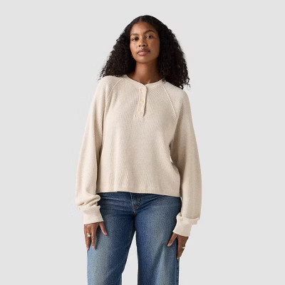 Levi's® Women's Lassen Henley Shirt - Oatmeal Heather M | Target