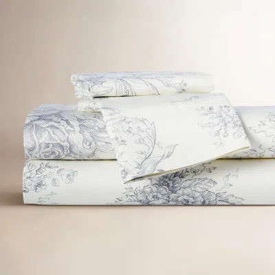 Benedictine 400 Thread Count Toile 100% Cotton Sheet Set | Wayfair North America