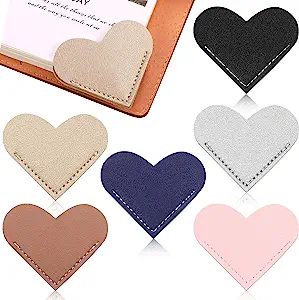 6 Pieces Leather Heart Bookmark Heart Page Corner Handmade Bookmark Leather Reading Cute Bookmark... | Amazon (US)