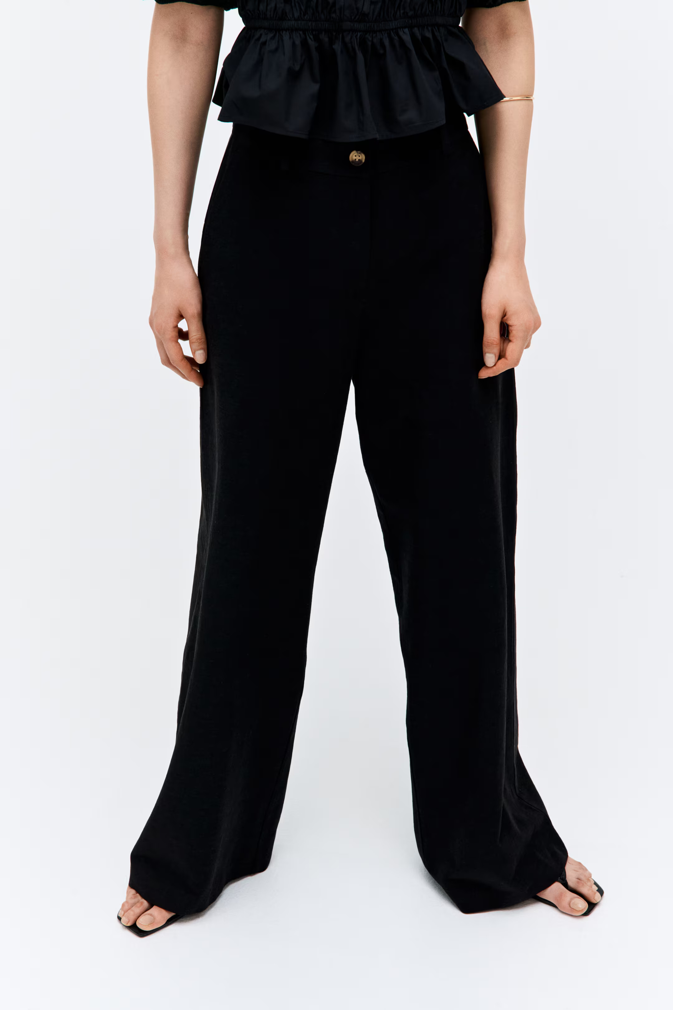 Wide-Leg Linen-Blend Pants | H&M (US + CA)