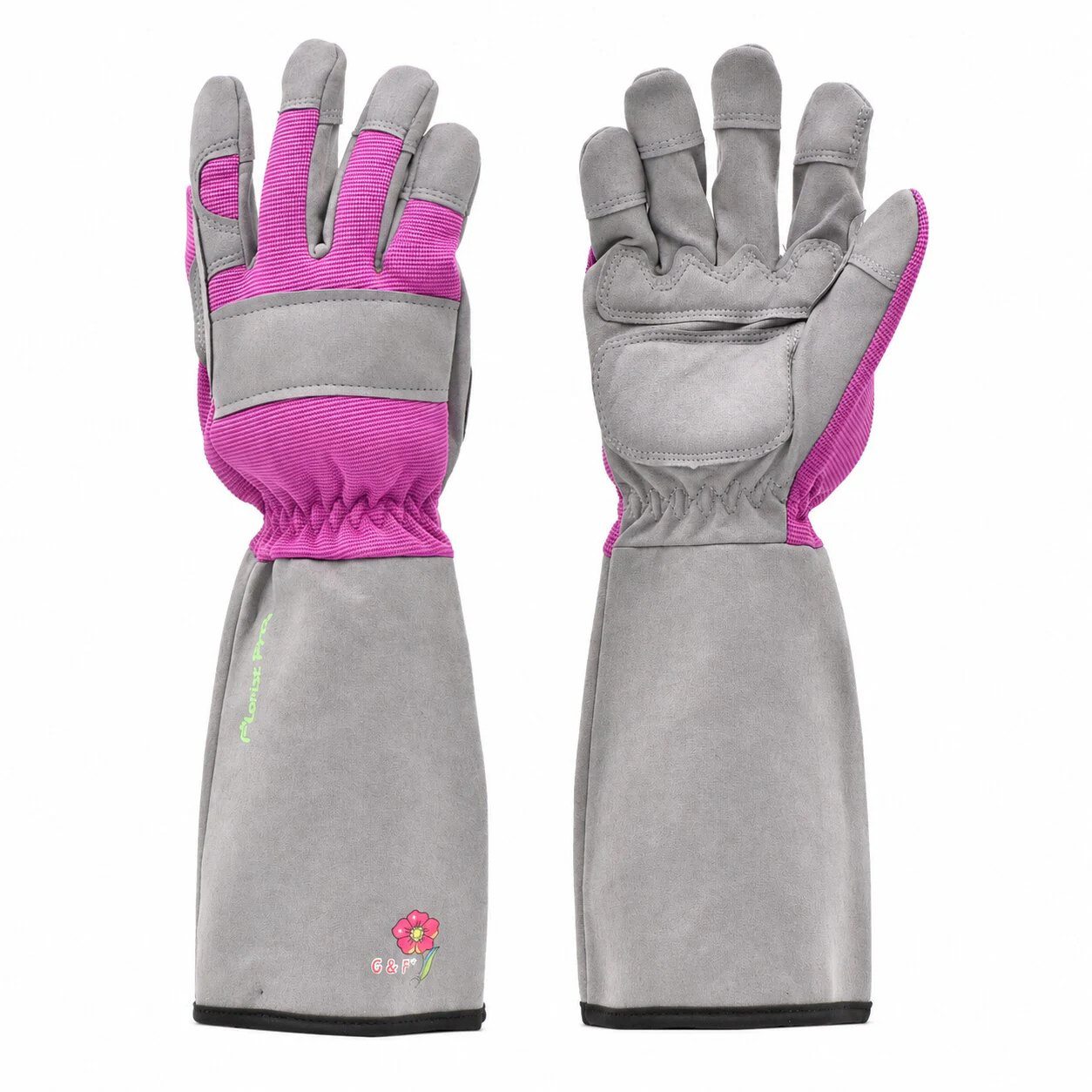 G & F Products Florist Pro Rose Gardening Gloves Synthetic Leather Palm Thorn Protection Long Sleeve (Pink Large (Pack of 3)) | 2430-3 | Lowe's
