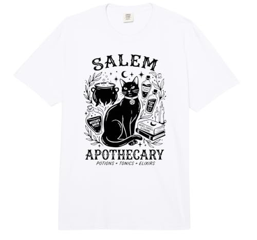 Salem Apothecary Black Cat Witch Potions Halloween Graphic Comfort Colors Adult Heavyweight T-Shirt | Amazon (US)
