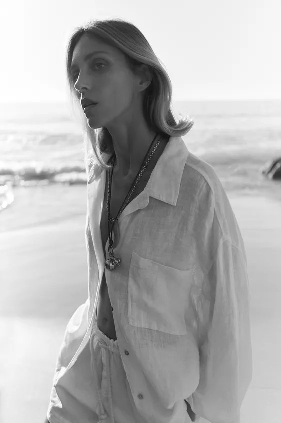 ZW COLLECTION 100% LINEN OVERSIZED SHIRT | Zara US