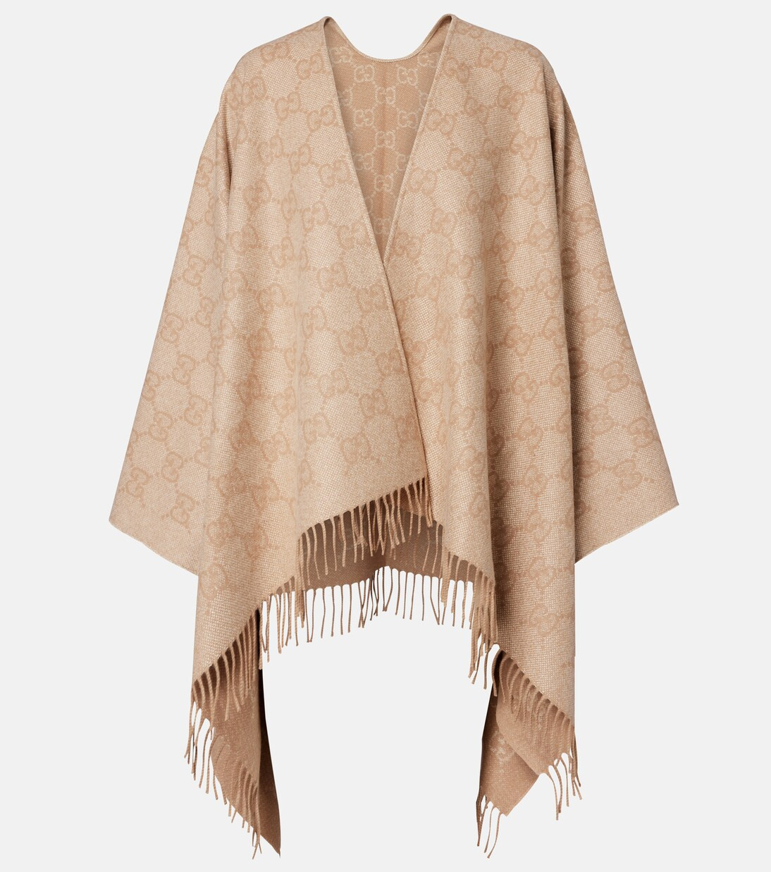 GG fringed cashmere-blend lamé cape | Mytheresa (US/CA)