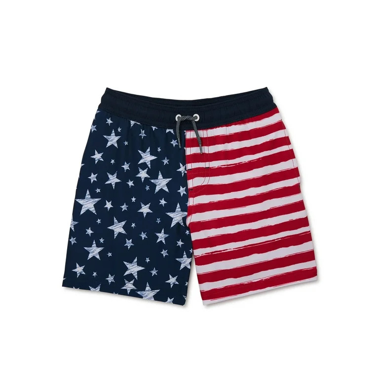 Wonder Nation Boys Print Swim Trunks, Sizes 4-18 | Walmart (US)