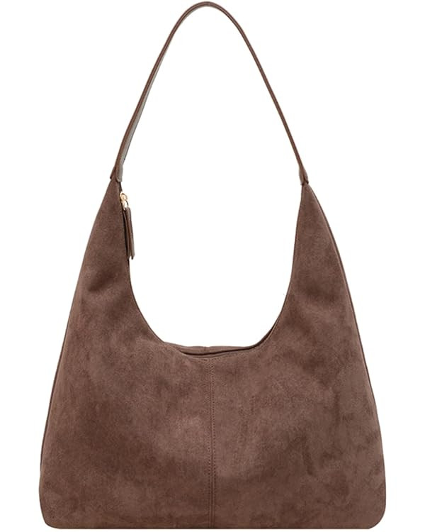 Slouchy Suede Shoulder Bags For Women Underarm Bag Womens Tote Bag Work Purses Crescent Bag Suede... | Amazon (US)