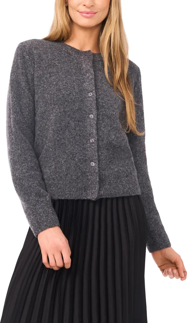 Fuzzy Crewneck Cardigan | Nordstrom