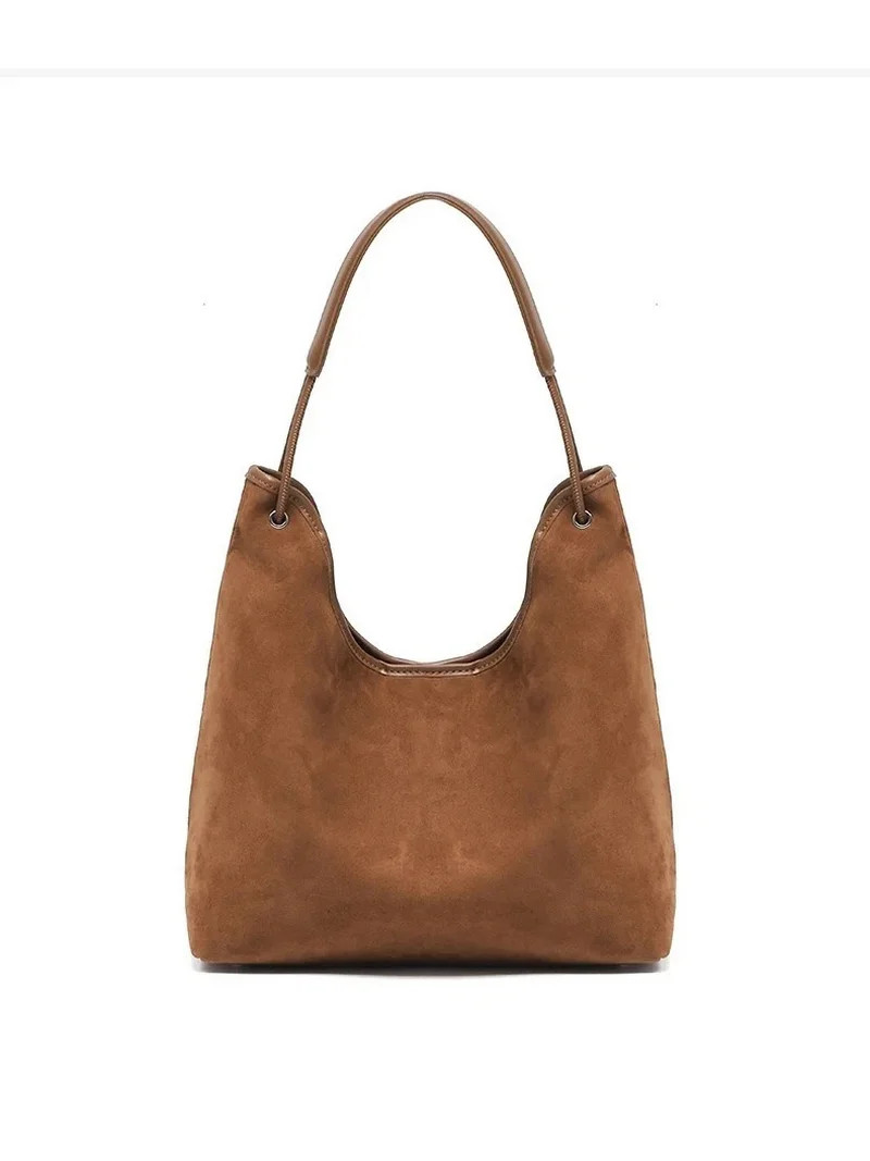 Women’s Genuine Suede Leather Shoulder Bag – Large Capacity Commuter Tote - Walmart.com | Walmart (US)