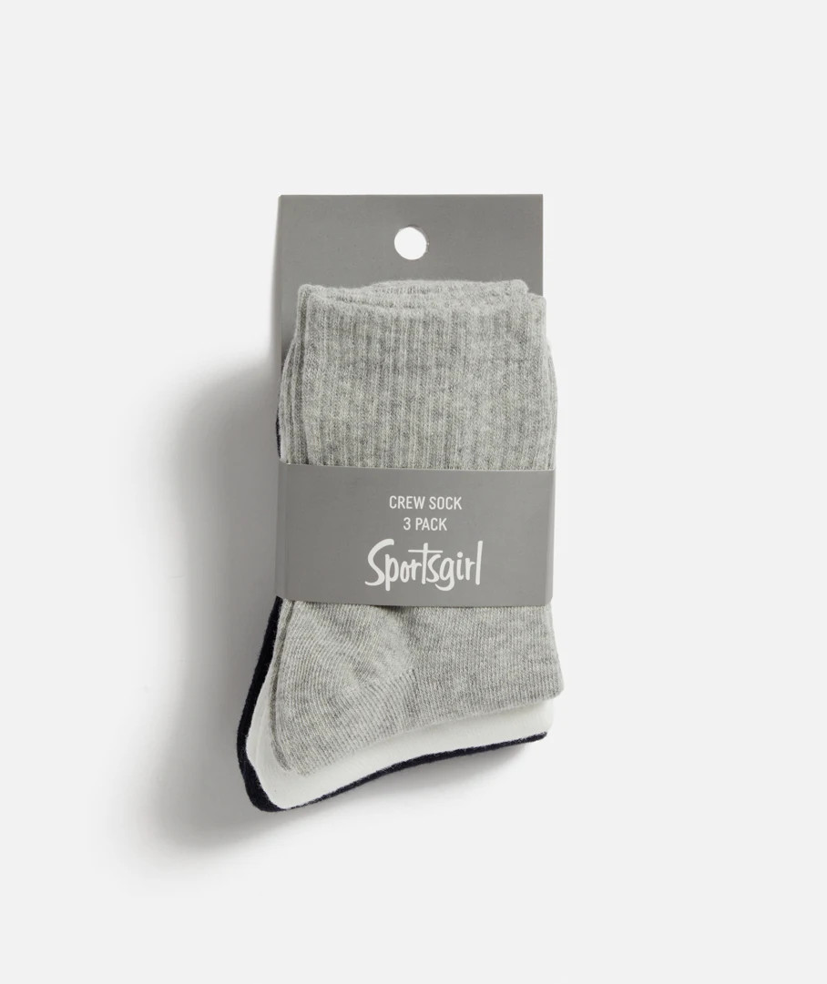 BASIC THREE QUARTER SOCKS- NEUTRALS 3 PACK | Sportsgirl