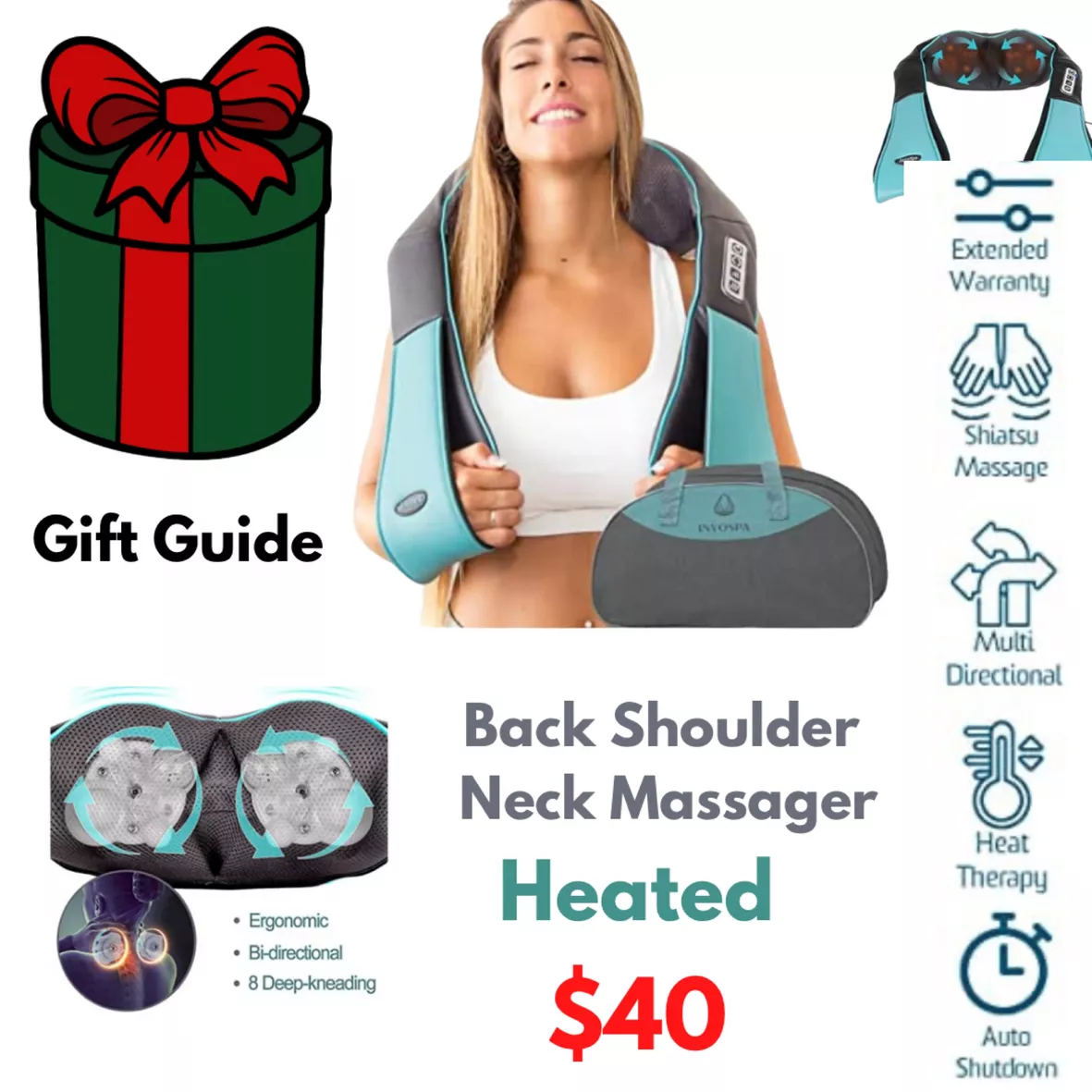 InvoSpa Back Neck and Shoulder Massager Save Big