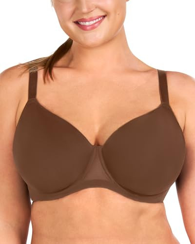 HSIA Minimizer Bra for Women - Air Mesh T-Shirt Full Coverage Seamless Bra Plus Size Underwire Padded Bra for Large Bust Coffee Brown | Amazon (US)