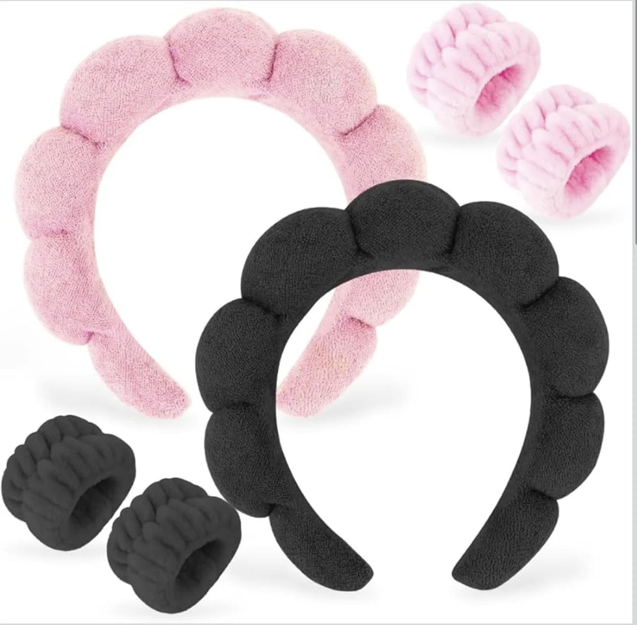 ROHAJSHOP Spa Headbands for Washing Face - 2 Pack Skincare Headbands and Wristband Set for Women ... | Walmart (US)