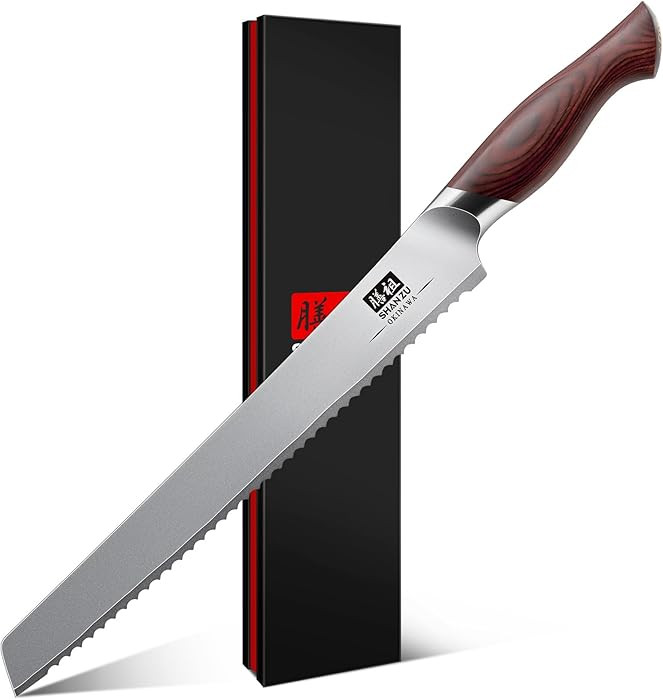 SHAN ZU 10 Inch Bread Knife, Razor Sharp Sourdough Slicing Knife, Japanese High Carbon 10Cr15Mov ... | Amazon (CA)