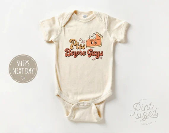 Pies Before Guys Onesie®  Funny Retro Fall Bodysuit  Girls - Etsy | Etsy (US)